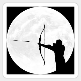 Archer Silhouette in Full Moon Sticker